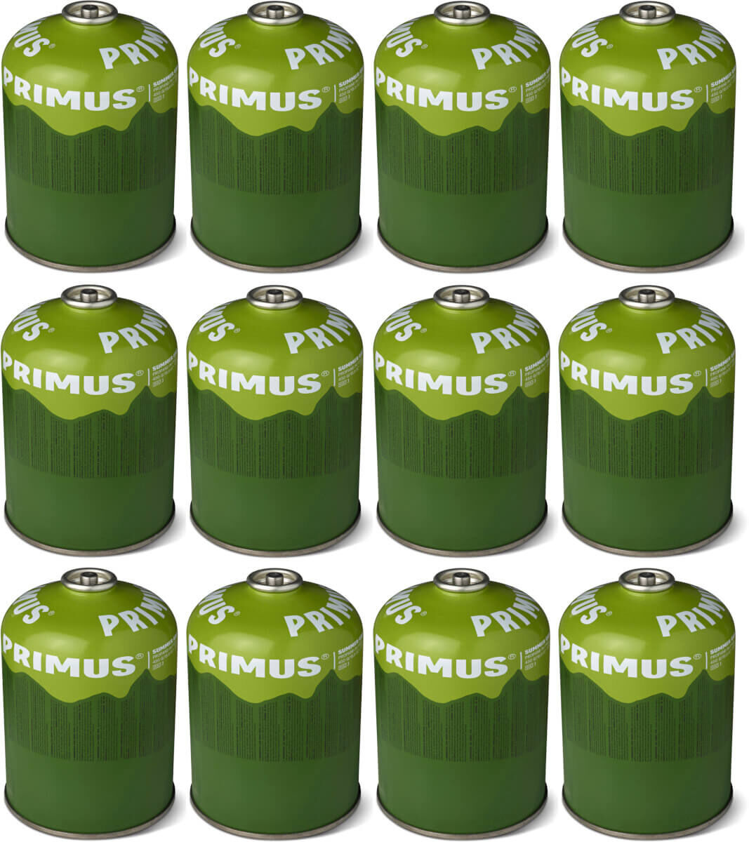 12x PRIMUS Summer Gas Ventilgaskartusche mit selbstschließendem Ventil - 450g (PGS450)