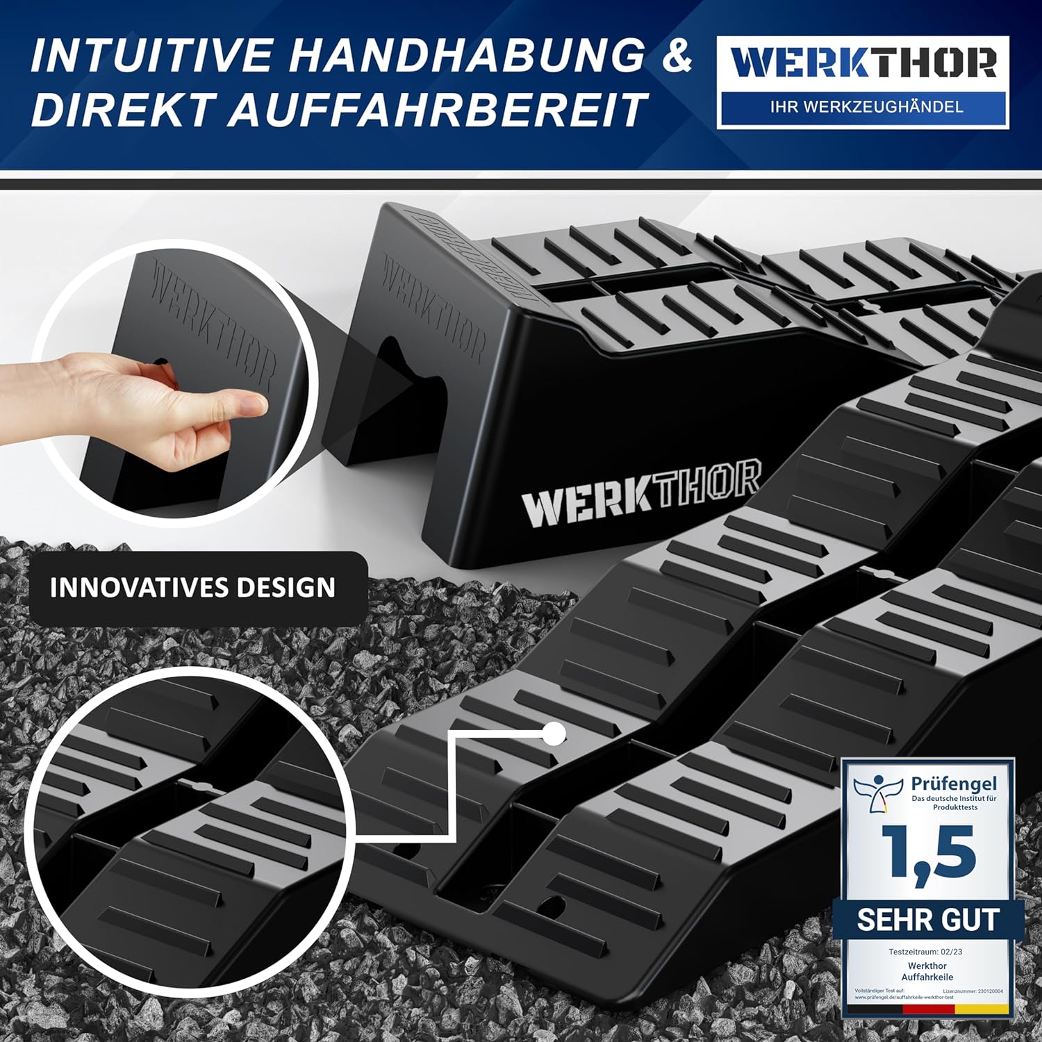 WERKTHOR Auffahrkeile 2er Set Schwarz mit Tasche | Wohnmobil & Wohnwagen & VAN von WERKTHOR WERKTHOR Auffahrkeile 2er Set Schwarz mit Tasche | Wohnmobil & Wohnwagen & VAN von WERKTHOR