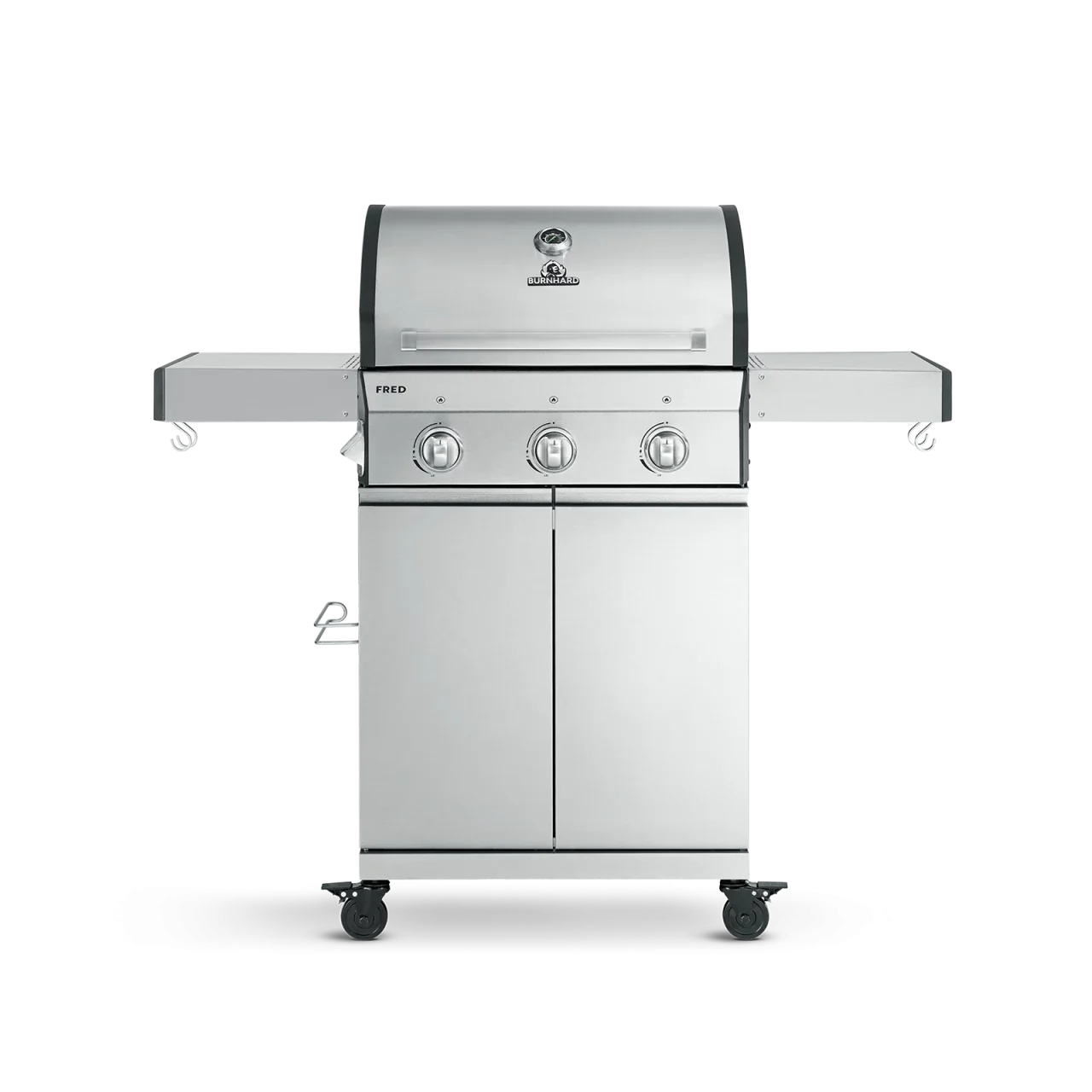 BURNHARD FRED Basic Gasgrill 3-Brenner in der Farbe Edelstahl mit Edelstahlrost