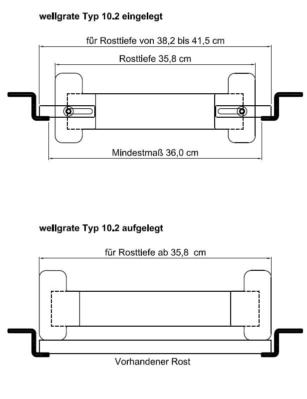Wellgrate Grillrost Set ~ Rostmaß 31cm x 35,8cm ~ RE-10.2