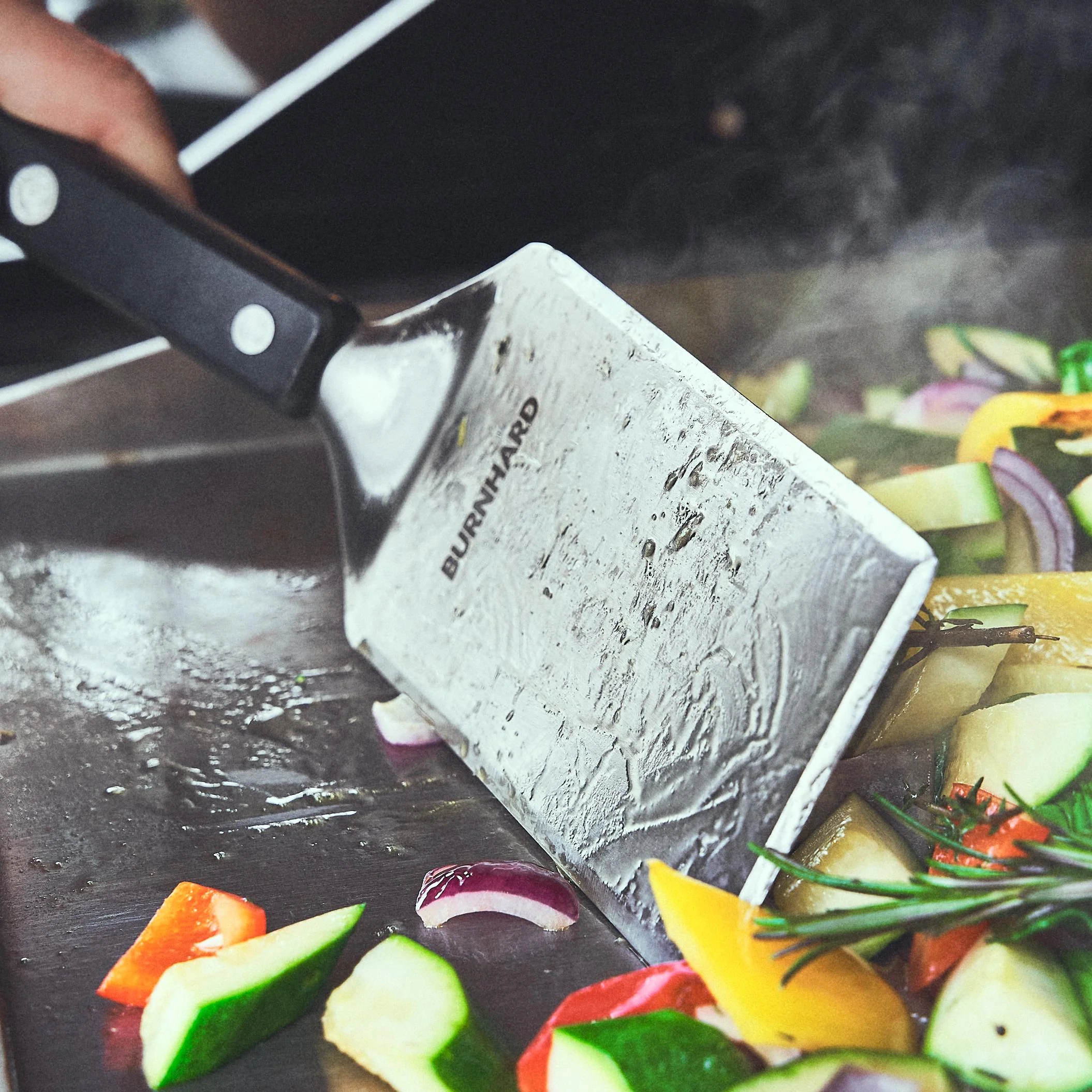 BURNHARD Plancha Set mit 2tlg. Grillspachtel und Grillschaber - FRED 41,5 x 23,5 cm von BURNHARD