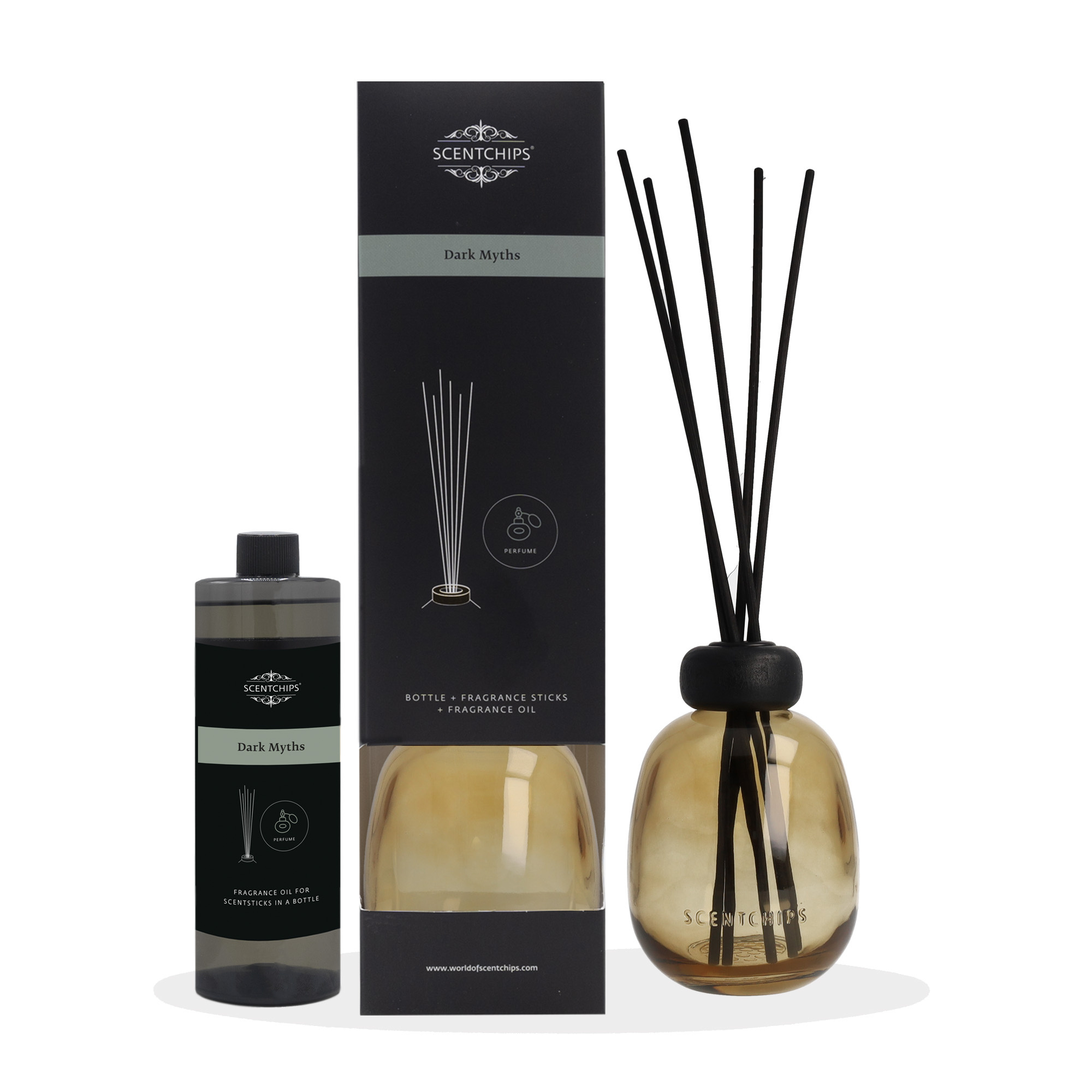 Scentchips® Geschenkset Duftstäbchen Dark Myths mit grüner Flasche von Scentchips® Scentchips® Geschenkset Duftstäbchen Dark Myths mit grüner Flasche von Scentchips®