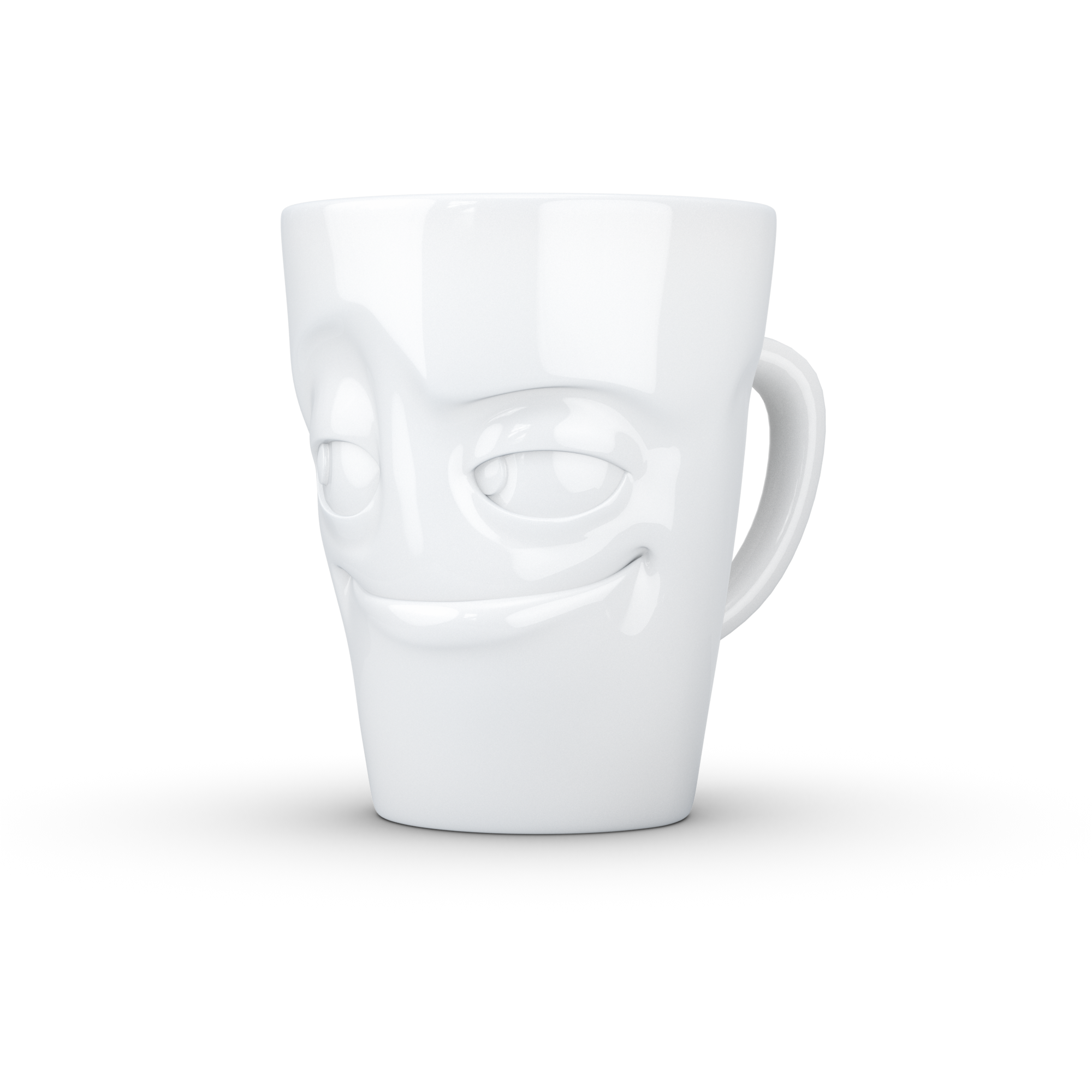 58products | Henkelbecher Verschmitzt weiß 350 ml ideal für Milchkaffee + Kaffee + Tee + Kakao | Made in Germany von 58products 58products | Henkelbecher Verschmitzt weiß 350 ml ideal für Milchkaffee + Kaffee + Tee + Kakao | Made in Germany von 58products
