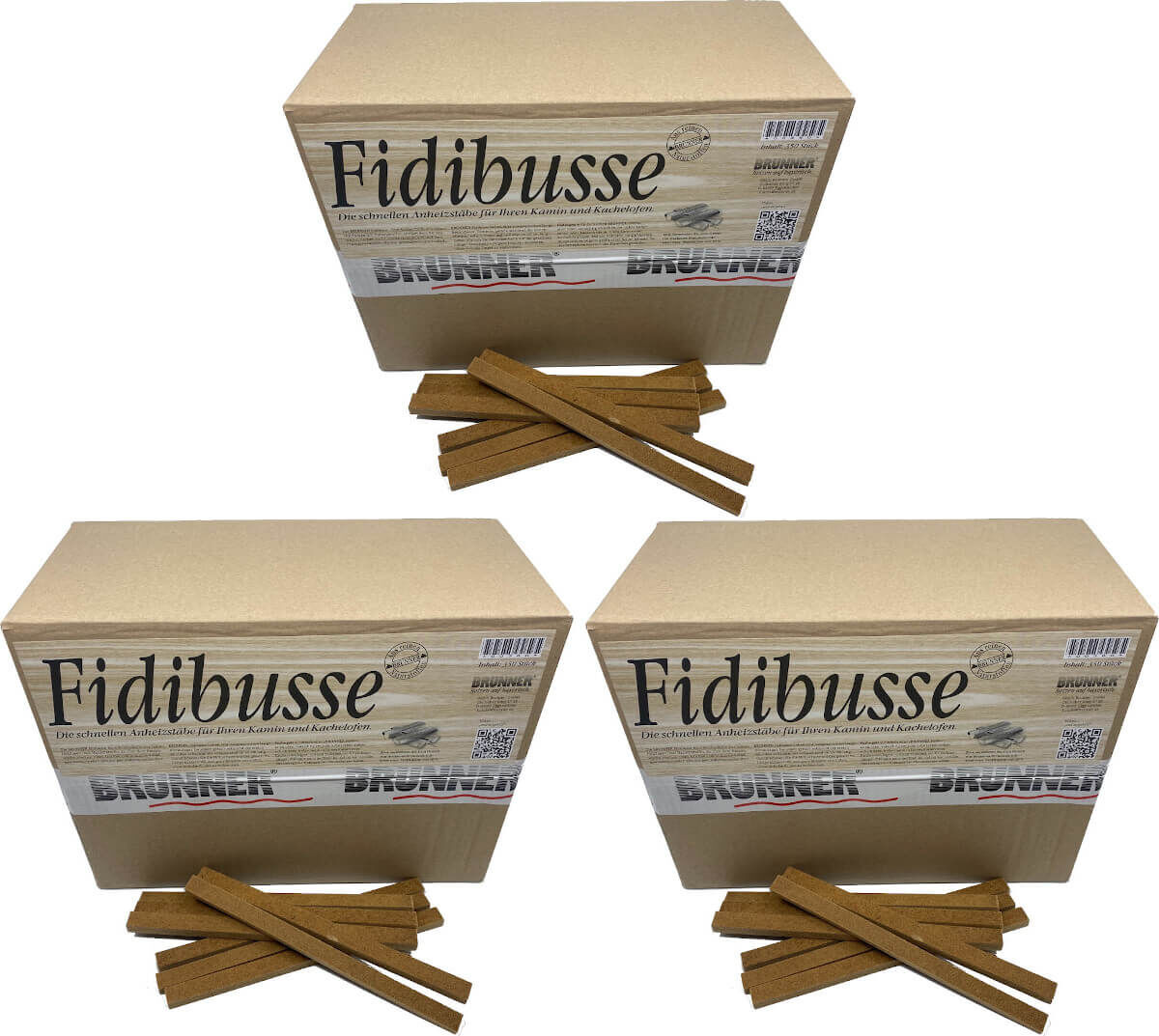 1050 Original Brunner Fidibusse Anzünder ~ 3x Großpackung