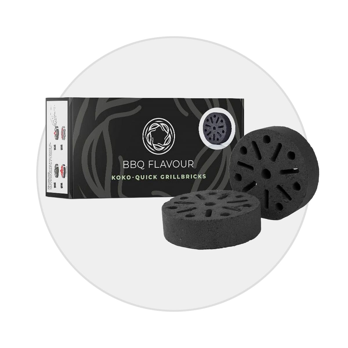 4x BBQ Flavour Quick Koko Briketts Kokos mit Anzündhilfe 45 bis 60 Minuten Brenndauer von BBQ Flavour