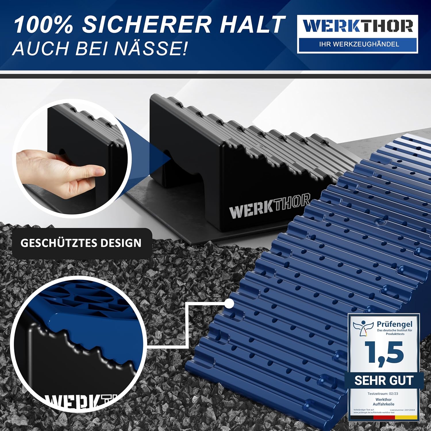 WERKTHOR Auffahrkeile 2er Set Blau / Schwarz | Wohnmobil & Wohnwagen & VAN & Anhänger von WERKTHOR WERKTHOR Auffahrkeile 2er Set Blau / Schwarz | Wohnmobil & Wohnwagen & VAN & Anhänger von WERKTHOR