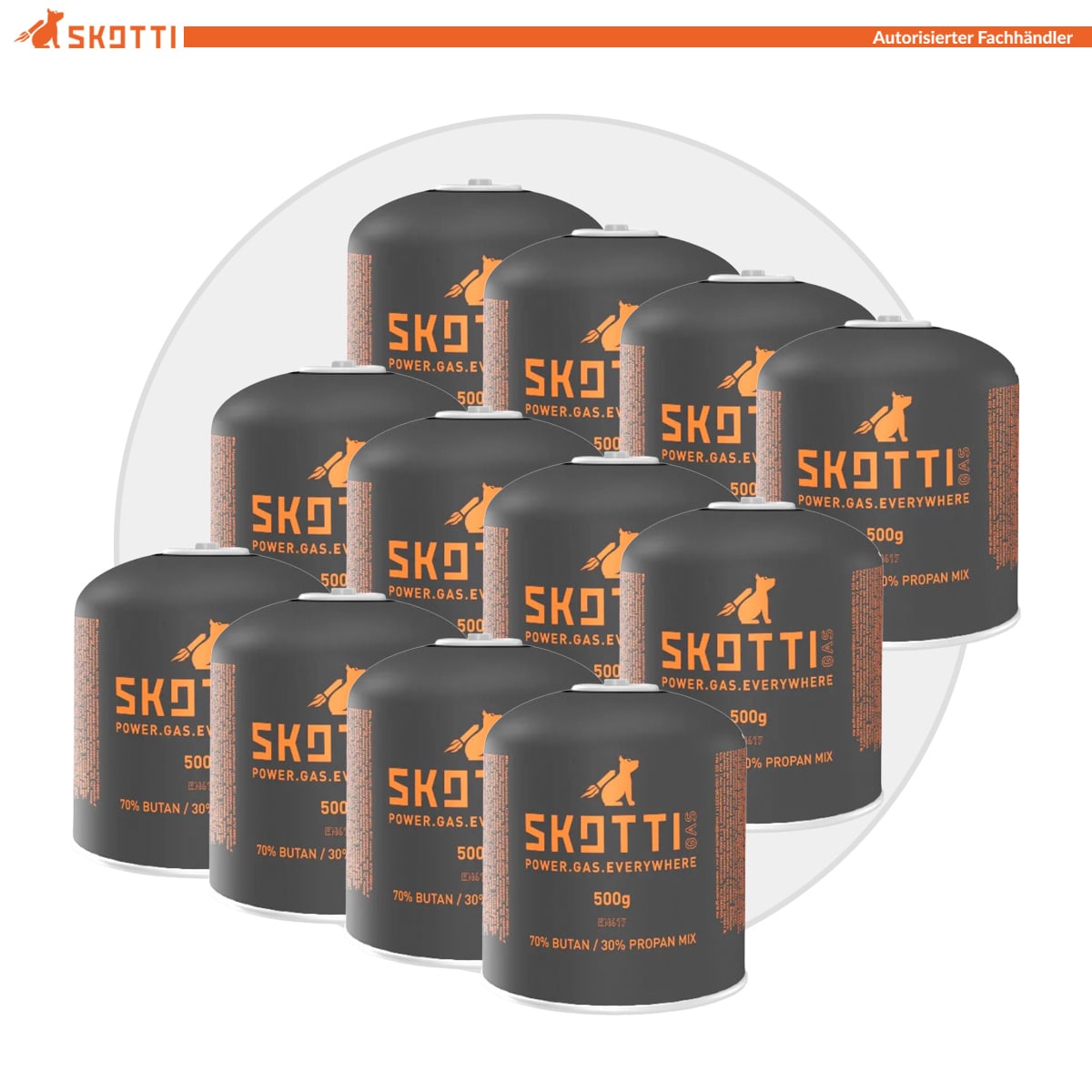 12x SKOTTI Ventilgaskartusche | 500 g 12x SKOTTI Ventilgaskartusche | 500 g