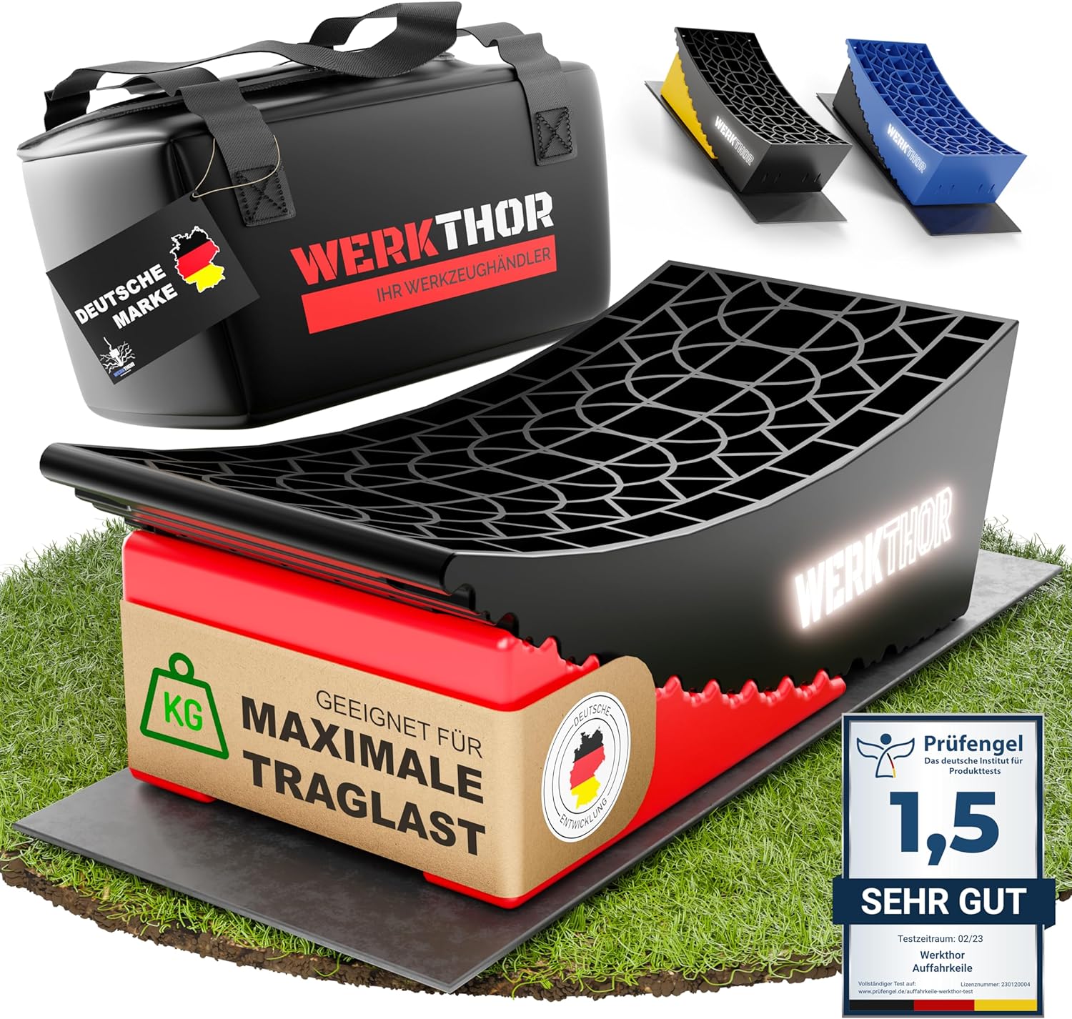 WERKTHOR Auffahrkeile 2er Set Schwarz / Rot | Wohnmobil & Wohnwagen & VAN & Anhänger von WERKTHOR WERKTHOR Auffahrkeile 2er Set Schwarz / Rot | Wohnmobil & Wohnwagen & VAN & Anhänger von WERKTHOR