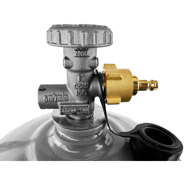 Stecknippel NW5 auf Propanflaschengewinde von HUW24