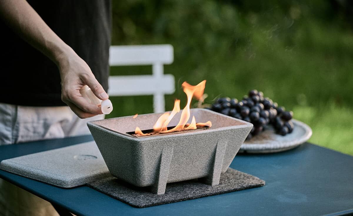 DENK Untersetzer Wolle 30,5 x 20,5 cm anthrazit | Outdoor XL Granicium und dem Mikrogarten XL von DENK Keramik