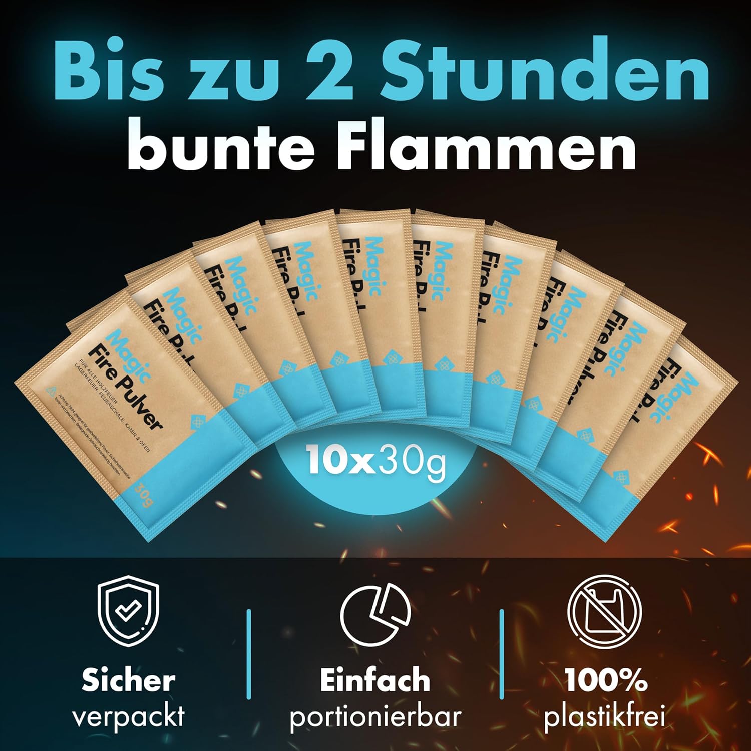 Magic Flames - 300g Buntes Feuer Pulver für magischen Flammenzauber in Feuerschale & Lagerfeuer & Kamin & Ofen von Betashop
