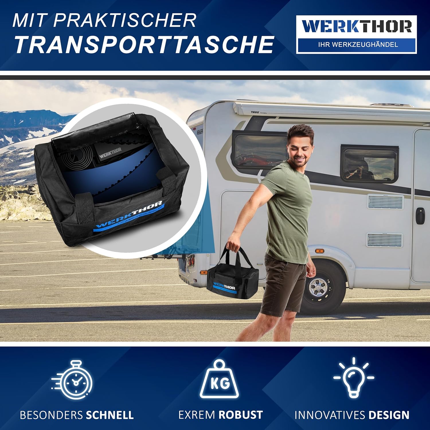 WERKTHOR Auffahrkeile 2er Set Blau / Schwarz | Wohnmobil & Wohnwagen & VAN & Anhänger von WERKTHOR WERKTHOR Auffahrkeile 2er Set Blau / Schwarz | Wohnmobil & Wohnwagen & VAN & Anhänger von WERKTHOR