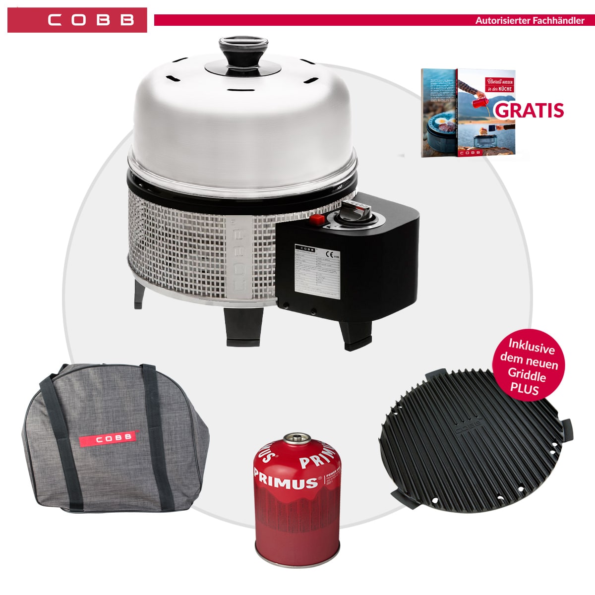 COBB Gas DELUXE 2.0 Grill Multifunktionsküche inkl. Tasche XL grau + Kartusche