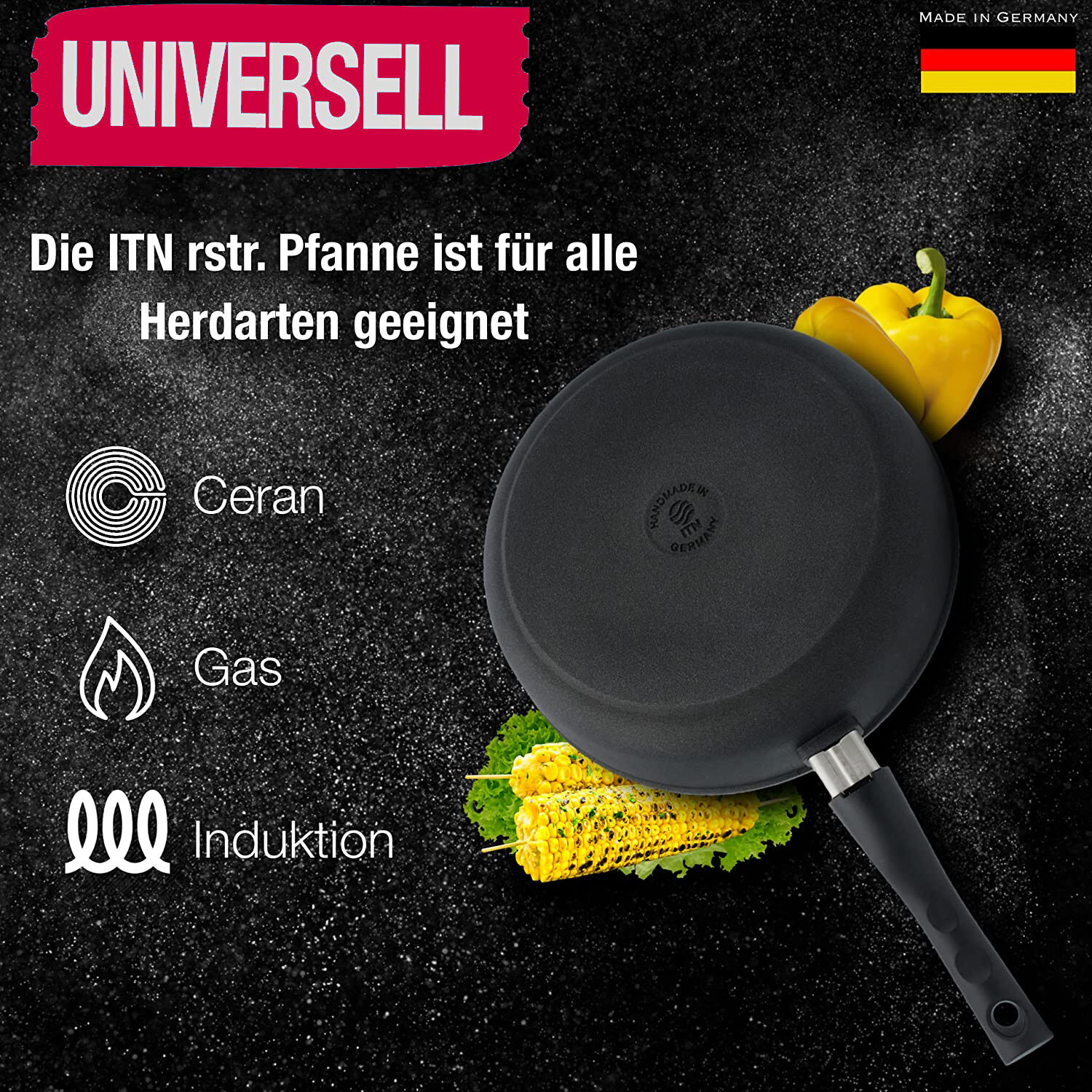 Ø 24cm Bratpfanne Aluguss Antihaftbeschichtet ~ 7cm Hochrand ~ Griff abnehmbar ~ Made in Germany von SILVER GmbH