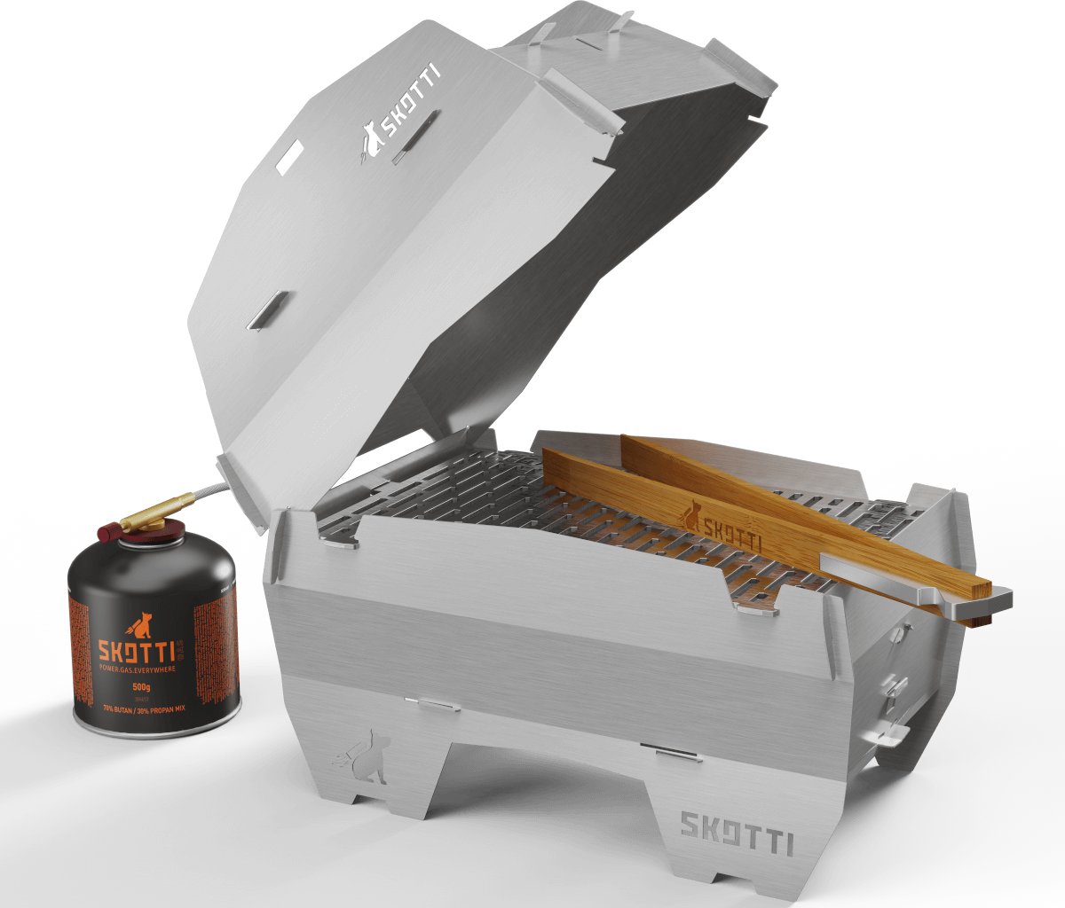 SKOTTI CAP Deckel aus Edelstahl inkl. Grillzange von SKOTTI