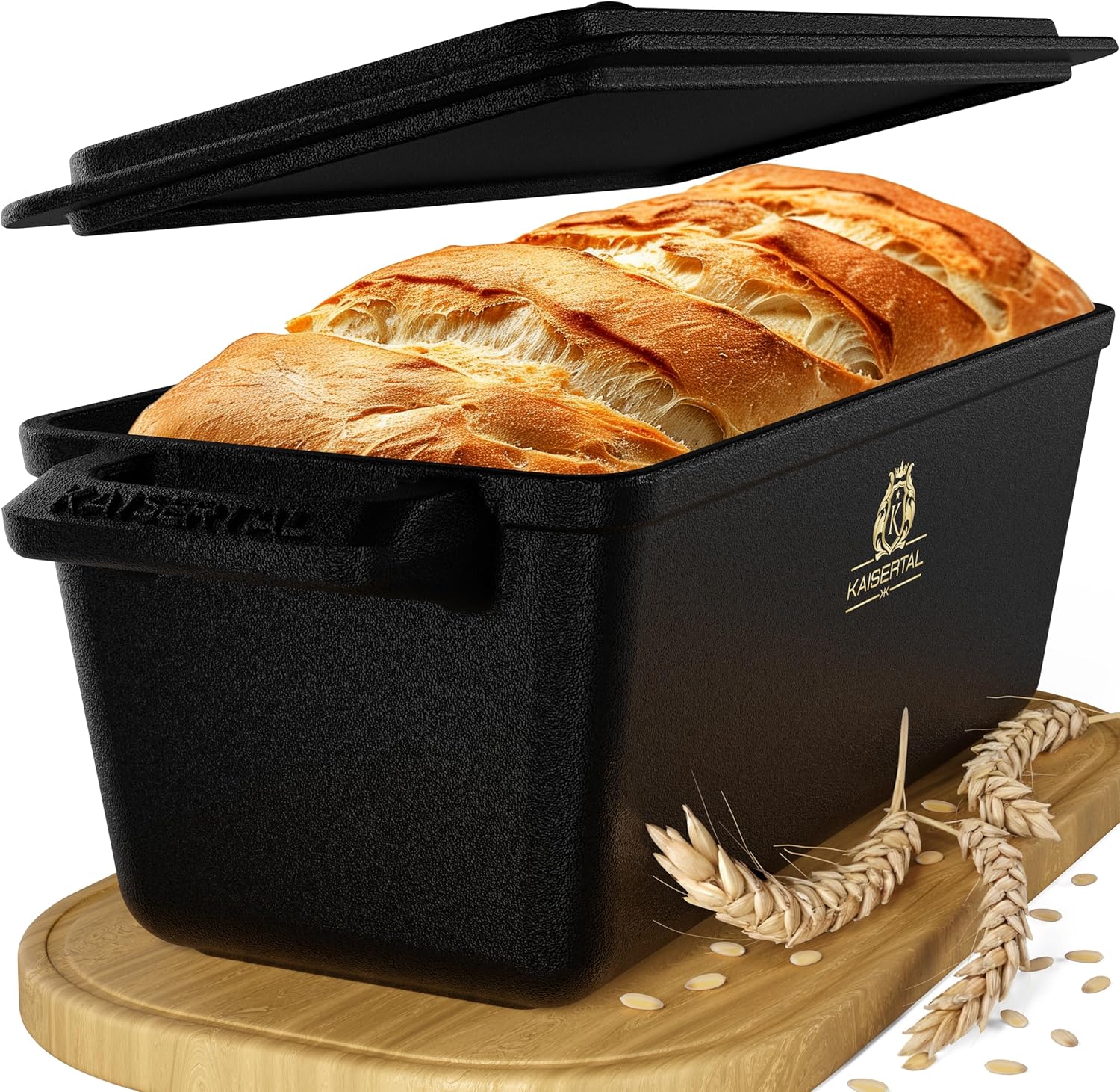 KAISERTAL Gusseisen Brotbackform mit Deckel 28 cm 