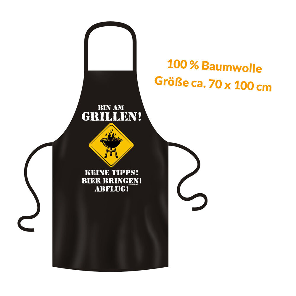 Grillschürze - Küchenschürze - Kochschürze ~ BIN AM GRILLEN ~ (2911)