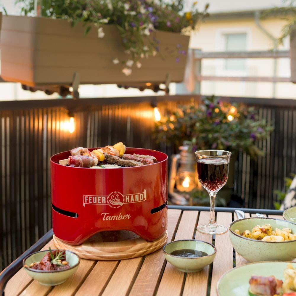 Feuerhand Tischgrill Tamber Ruby Red | Der ideale Tischgrill für genussvolle Momente zu zweit von Feuerhand