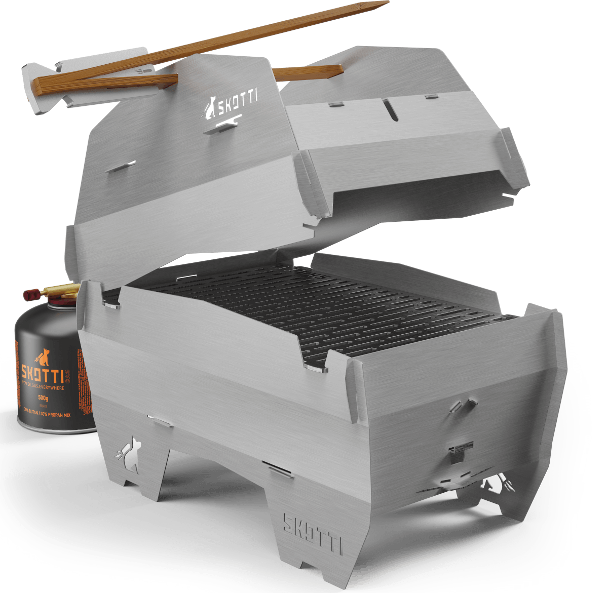 SKOTTI CAP Deckel aus Edelstahl inkl. Grillzange von SKOTTI