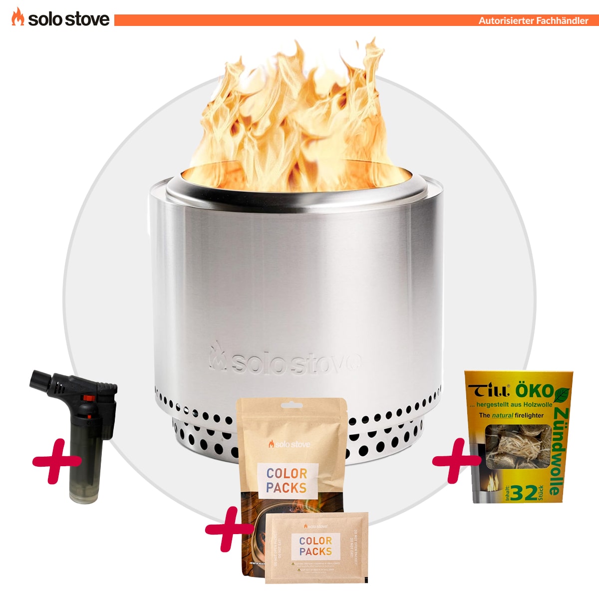 Solo Stove BONFIRE 2.0 + STAND Edelstahl + Buntes Feuer + Anzünder - AKTION Solo Stove BONFIRE 2.0 + STAND Edelstahl + Buntes Feuer + Anzünder - AKTION