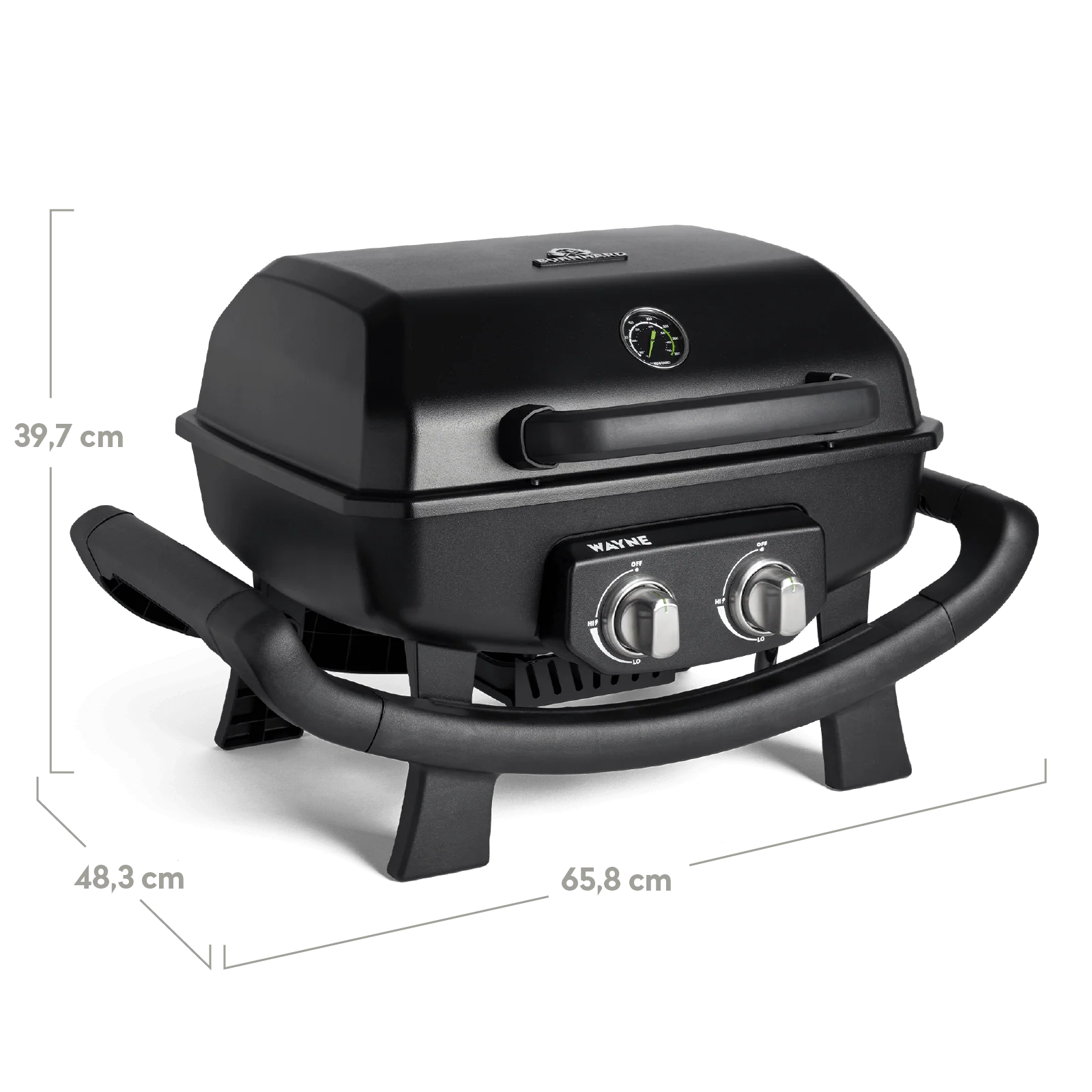 BURNHARD WAYNE Balkongrill 2-Brenner inkl. Rollwagen im BBQ Set von BURNHARD