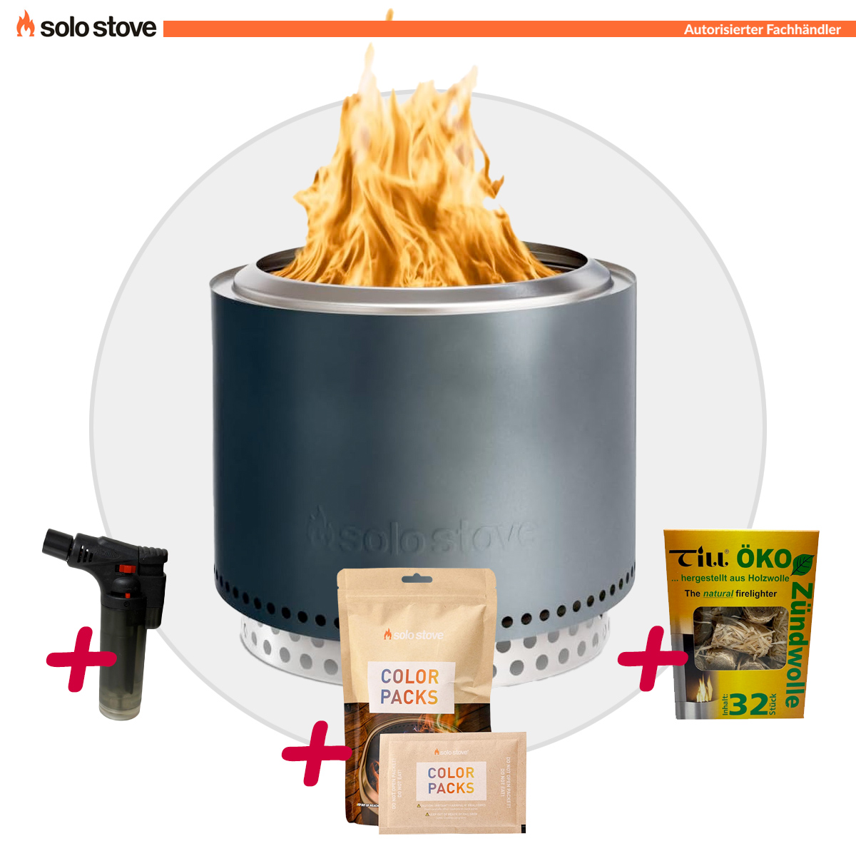 Solo Stove BONFIRE 2.0 + STAND Gunmetal Metallic + Buntes Feuer + Anzünder - AKTION Solo Stove BONFIRE 2.0 + STAND Gunmetal Metallic + Buntes Feuer + Anzünder - AKTION