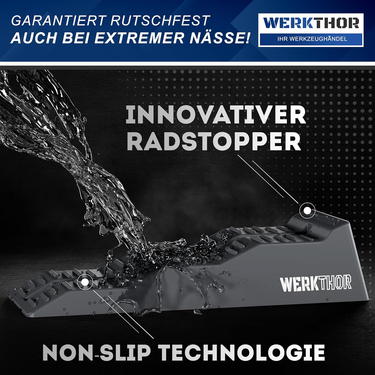 WERKTHOR Auffahrkeile 2er Set Grau mit Tasche | Wohnmobil & Wohnwagen & VAN von WERKTHOR