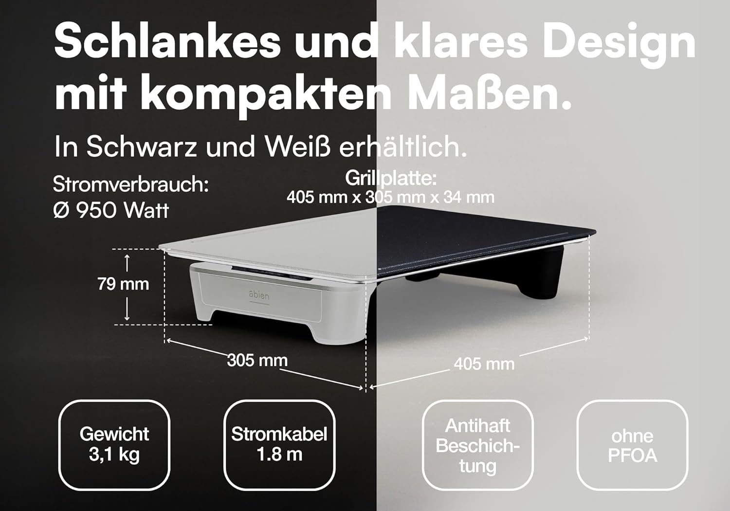 abien MAGIC GRILL - Japanischer Teppanyaki-Elektrogrill - Schwarz von abien