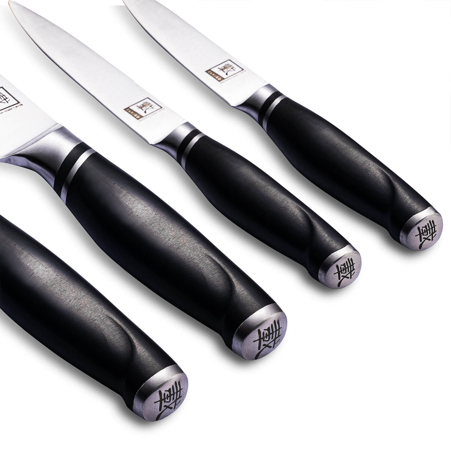 Zayiko NAMI Serie 4er Messer-Set 8,50 cm bis 20,50 cm | Deutscher Edelstahl | Ergonomischer ABS Grif von Zayiko