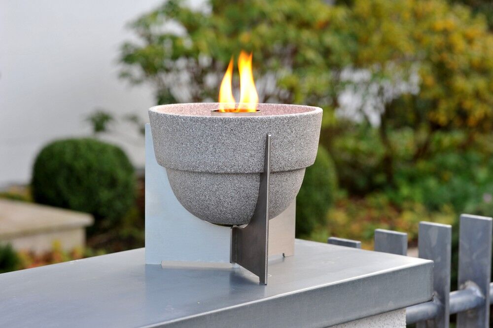 DENK Keramik Schmelzfeuer Outdoor L Granicium mit Fuß aus Edelstahl | SLG von DENK Keramik DENK Keramik Schmelzfeuer Outdoor L Granicium mit Fuß aus Edelstahl | SLG von DENK Keramik