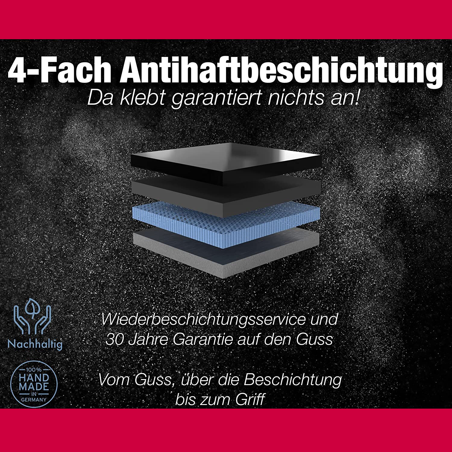 Ø 24cm Bratpfanne Aluguss Antihaftbeschichtet ~ 7cm Hochrand ~ Griff abnehmbar ~ Made in Germany