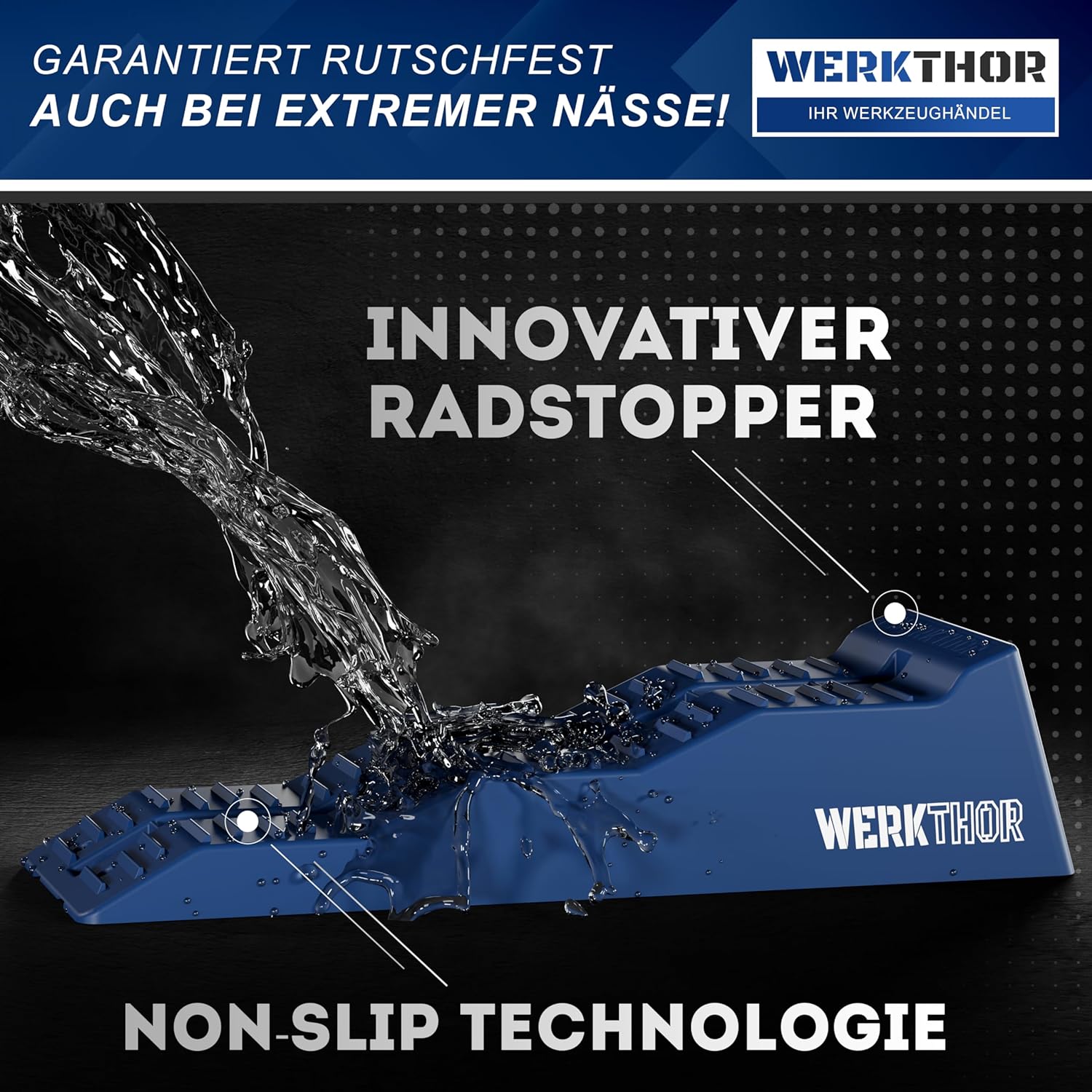 WERKTHOR Auffahrkeile 2er Set Blau mit Tasche | Wohnmobil & Wohnwagen & VAN von WERKTHOR