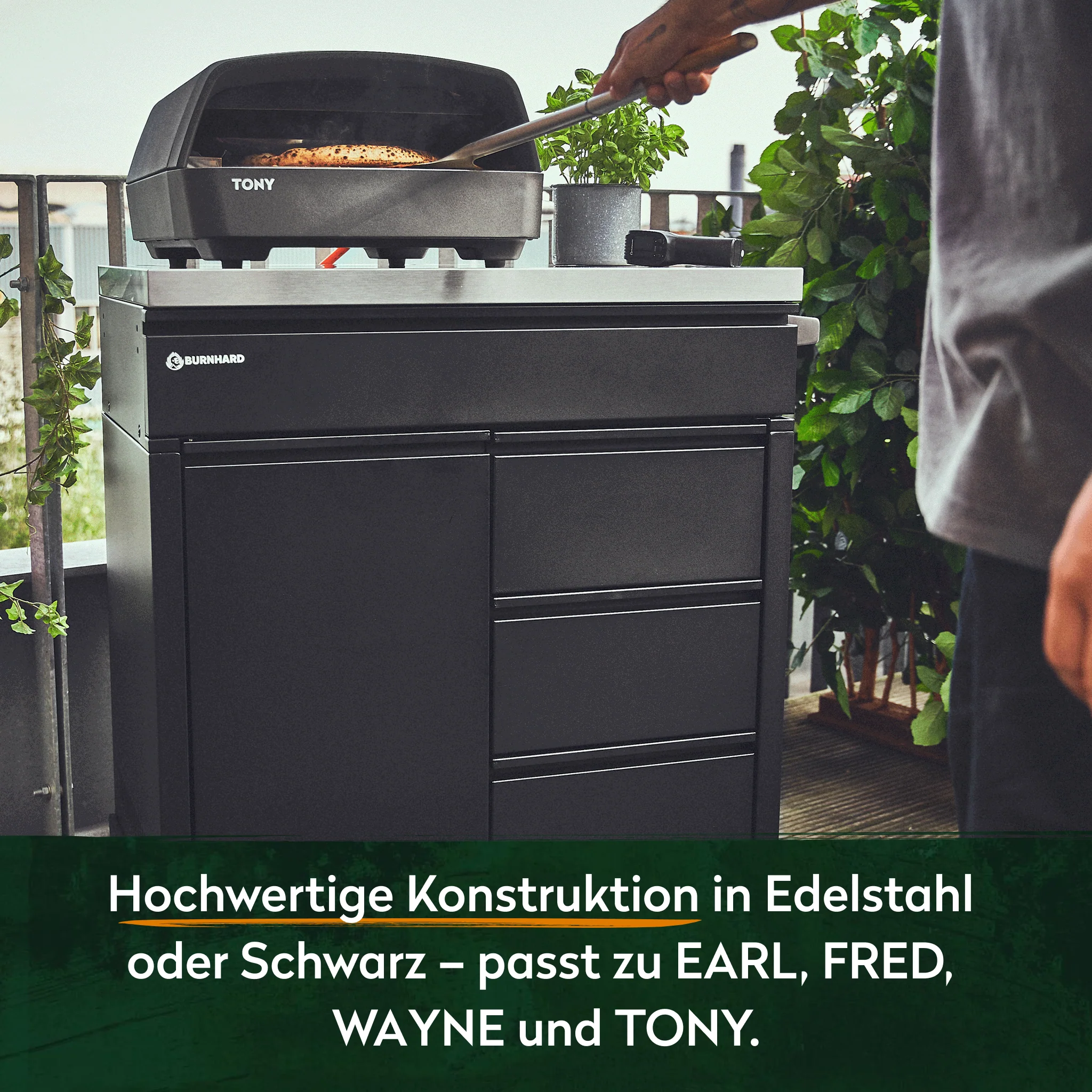 BURNHARD Grill Beistellwagen in der Farbe Schwarz von BURNHARD