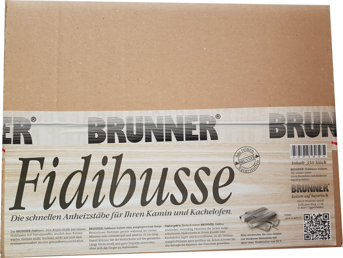 350 Original Brunner Fidibusse Anzünder - 1x Großpackung von Brunner
