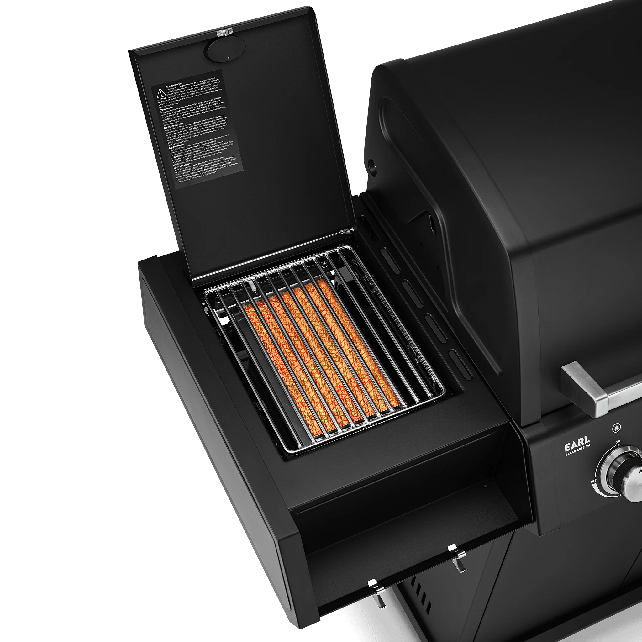 BURNHARD Big EARL Premium-Gasgrill 4-Brenner in der Farbe Schwarz mit Gusseisenrost von BURNHARD