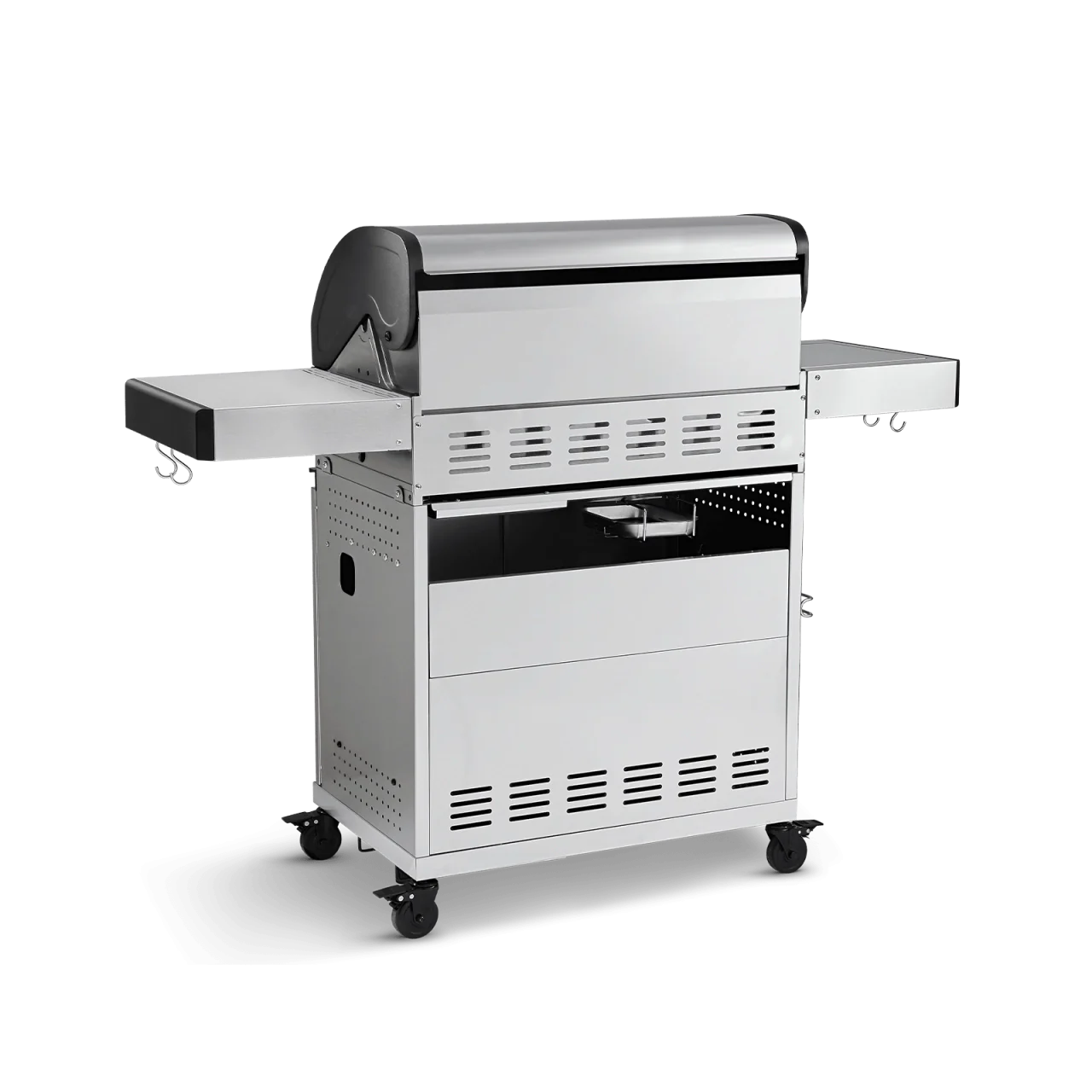 BURNHARD Big FRED Basic Gasgrill 4-Brenner in der Farbe Edelstahl mit Gusseisenrost von BURNHARD