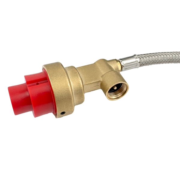 MSF-1 Allgas-Adapterkartusche - Universeller 7/16" Schraubkartuschen-Adapter mit 80 cm Schlauch von HUW24