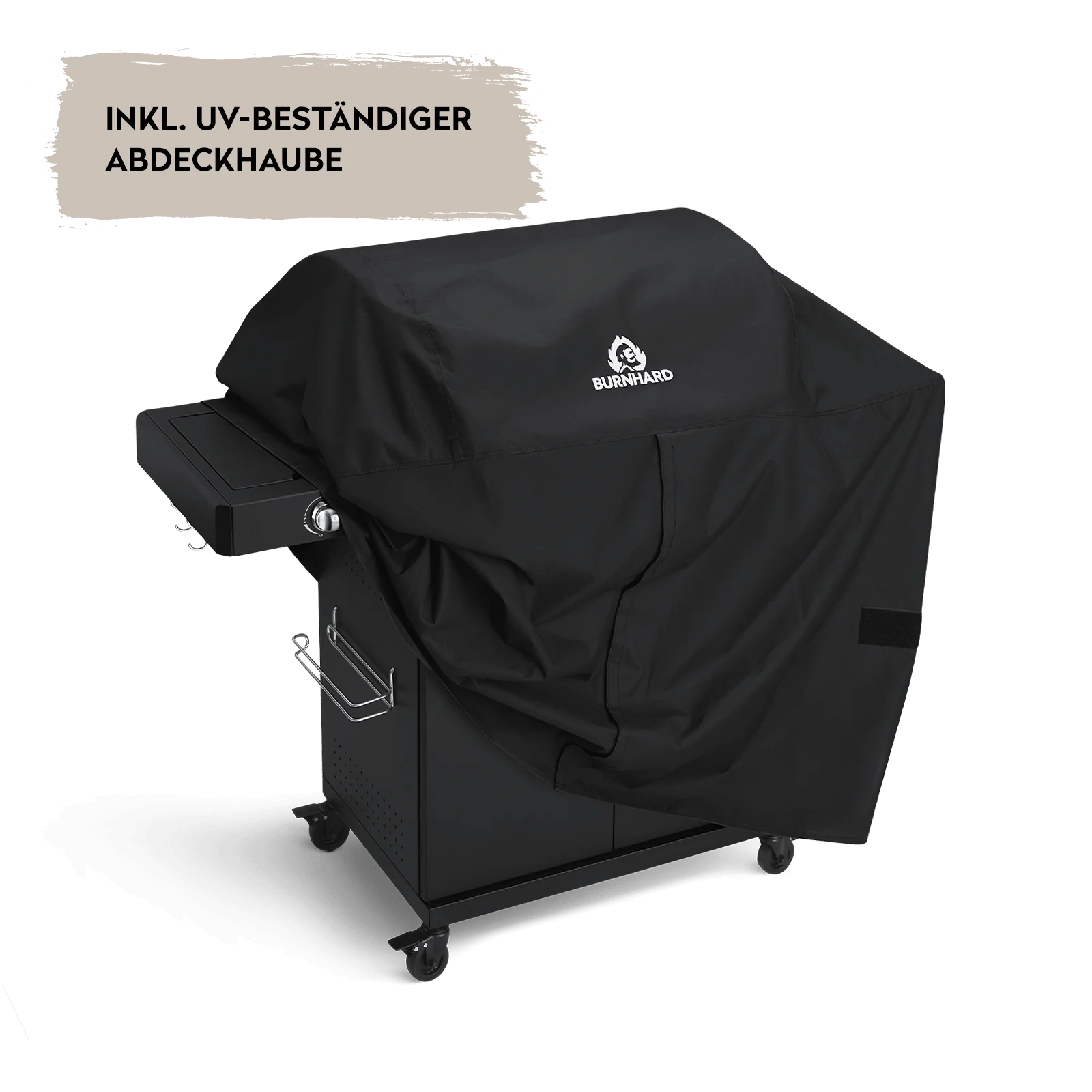 BURNHARD Big FRED Deluxe Gasgrill 4-Brenner in der Farbe Schwarz mit Gusseisenrost von BURNHARD