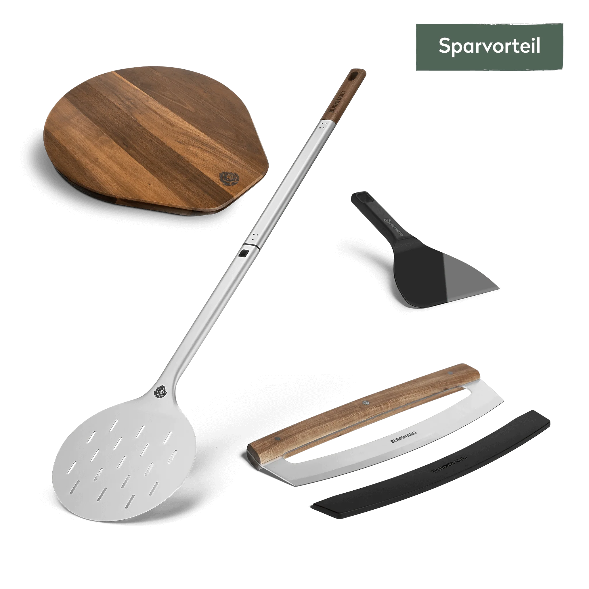 BURNHARD Pizza-Set 4-tlg. inkl. Wiegemesser