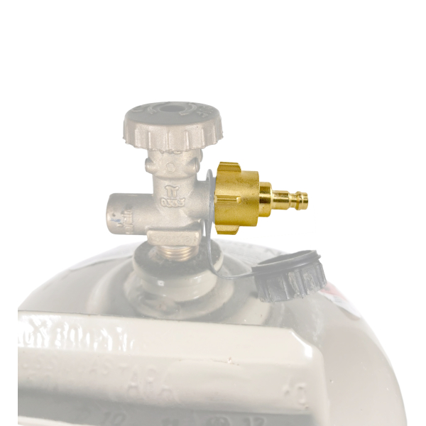 Stecknippel NW5 auf Propanflaschengewinde von HUW24