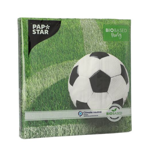 Fußball Servietten 3-lagig 1/4-Falz 33 x 33 cm | 1x 20 Stück von Papstar