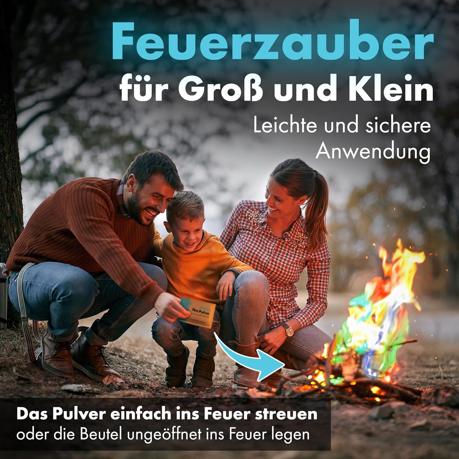 Magic Flames - 300g Buntes Feuer Pulver für magischen Flammenzauber in Feuerschale & Lagerfeuer & Kamin & Ofen von Betashop