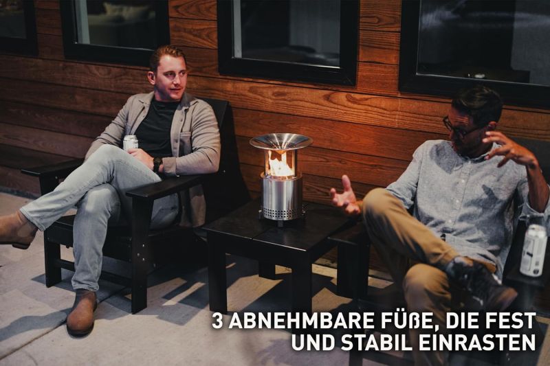 Solo Stove Mesa XL Tischfeuer Ø 17,8cm Tischkamin Outdoor Edelstahl & Mesa XL Wärmeverteiler  von Solo Stove