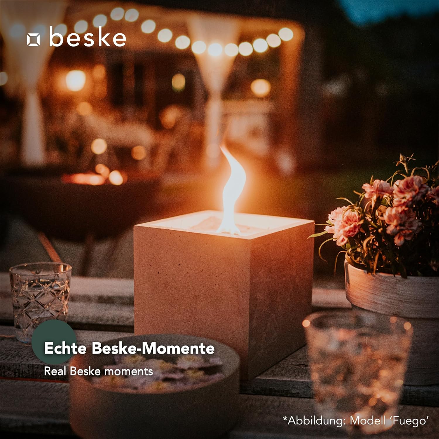 BESKE Betonfeuer Pico Outdoor 10x10x10 inkl. Löschbrett - 100% HANDARBEIT Made in Germany von BESKE Betonfeuer Pico Outdoor 10x10x10 inkl. Löschbrett - 100% HANDARBEIT Made in Germany von