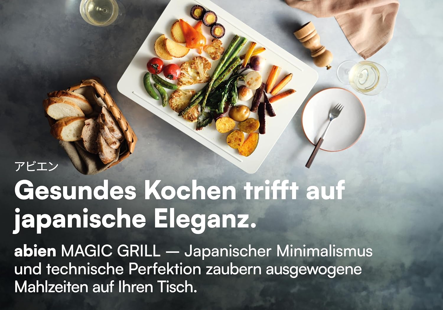 abien MAGIC GRILL - Japanischer Teppanyaki-Elektrogrill - Weiß von abien