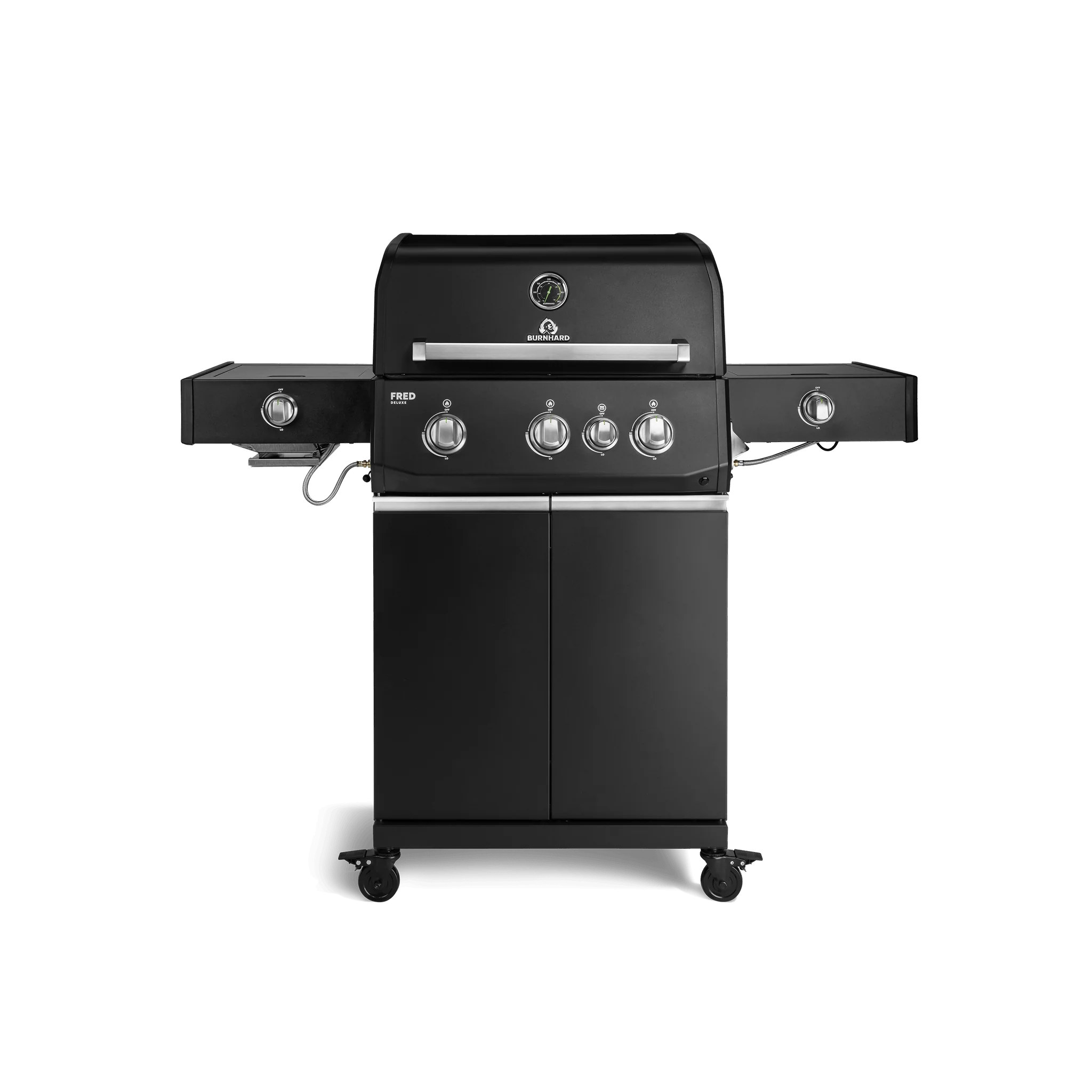 BURNHARD FRED Deluxe Plus Gasgrill 3 Brenner Series 4 Black Edition Maximale BBQ Power 20,95 kW Premium Ausstattung von BURNHARD