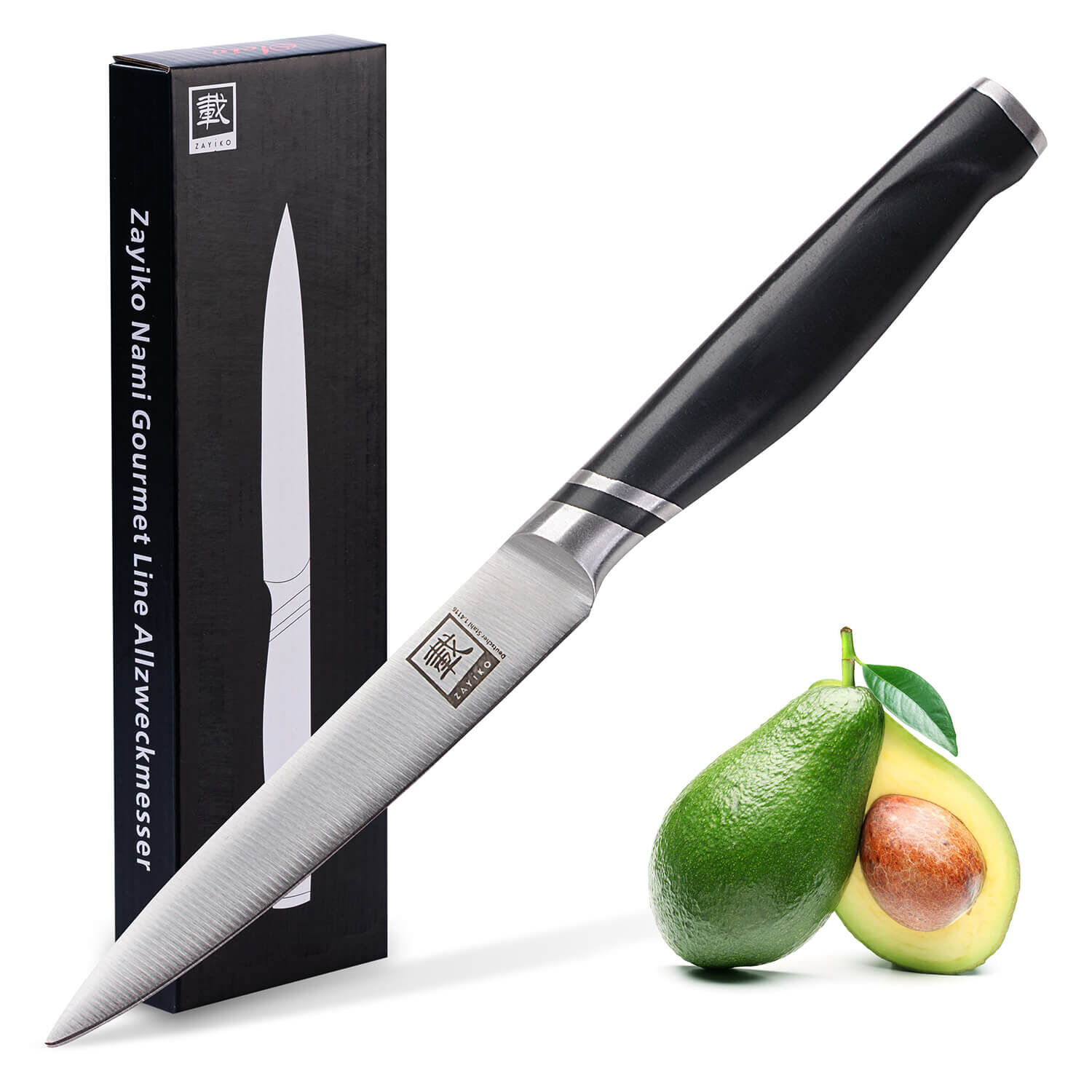 Zayiko NAMI Serie Allzweckmesser 12,50 cm Klinge | Deutscher Edelstahl | Ergonomischer ABS Griff von Zayiko Zayiko NAMI Serie Allzweckmesser 12,50 cm Klinge | Deutscher Edelstahl | Ergonomischer ABS Griff von Zayiko