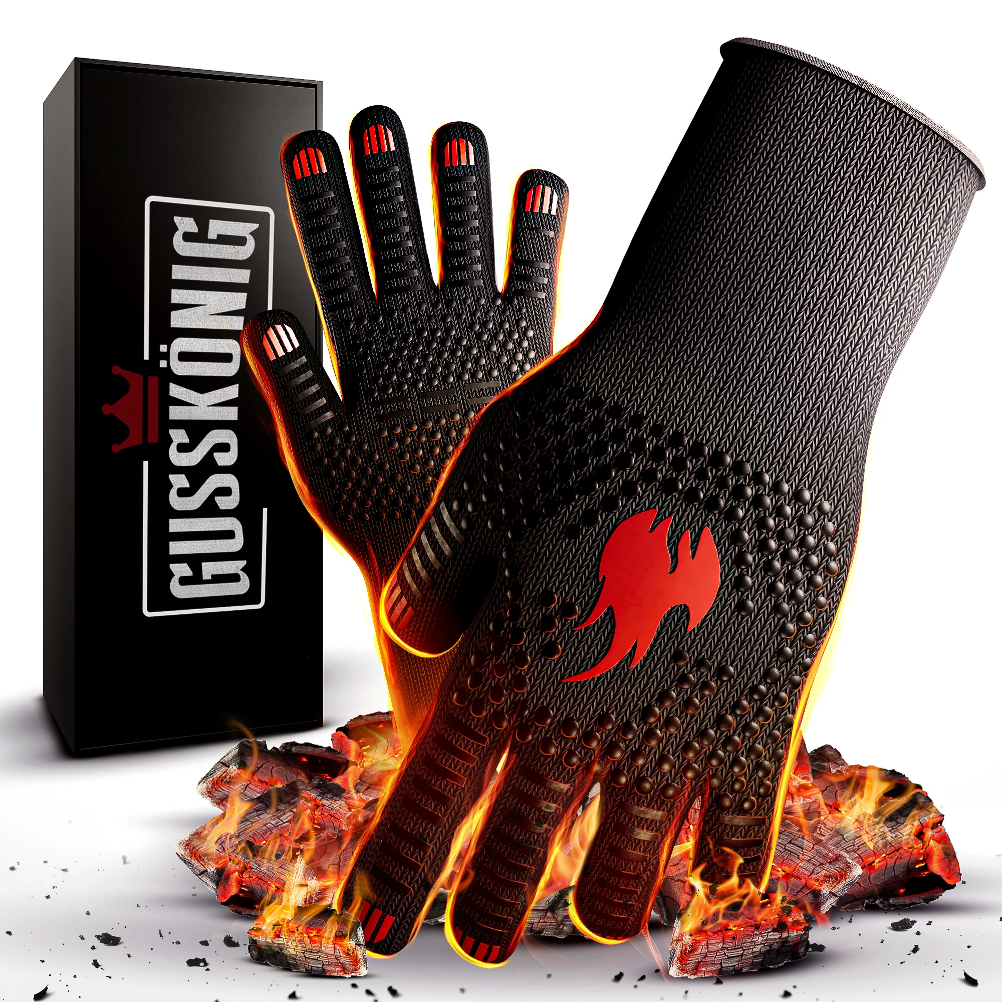 GUSSKÖNIG Größe L Grillhandschuhe hitzebeständig bis 800°C GUSSKÖNIG Größe L Grillhandschuhe hitzebeständig bis 800°C