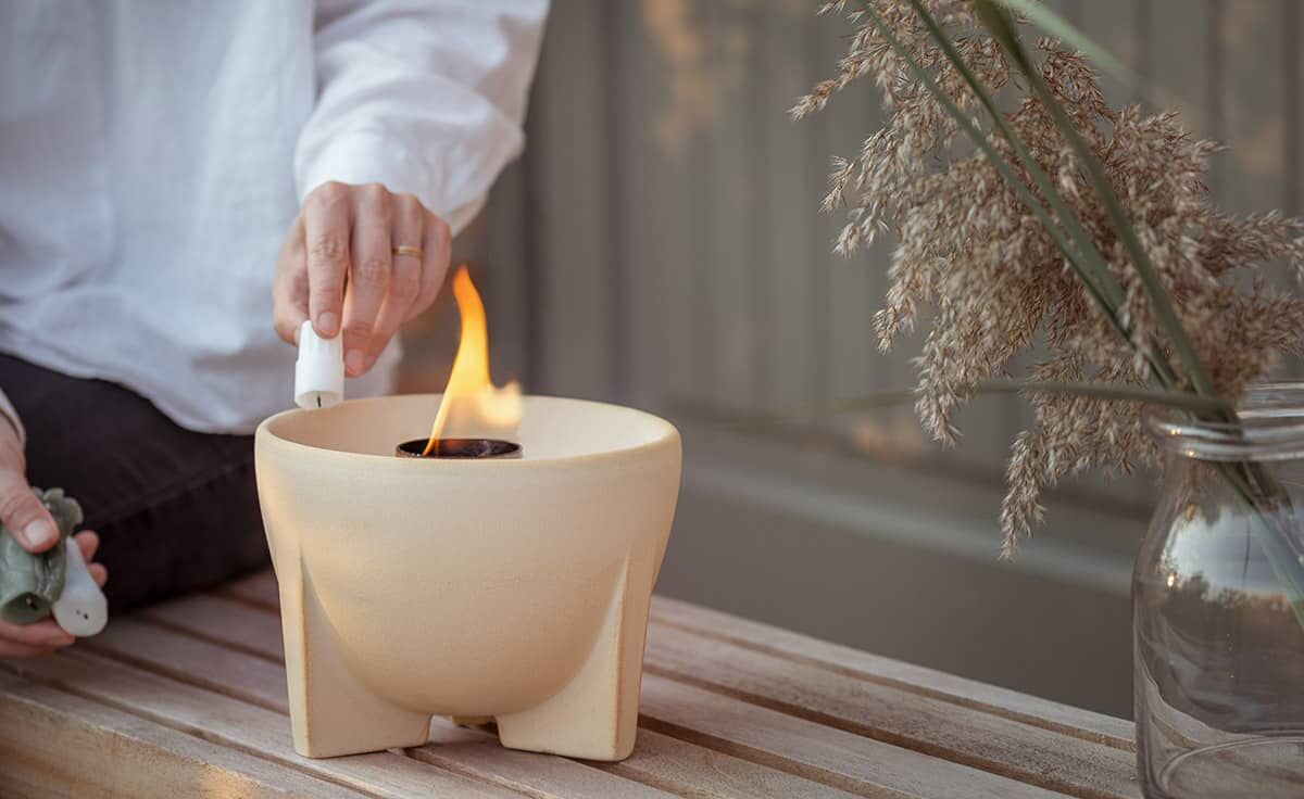 DENK Keramik Schmelzfeuer Outdoor CeraNatur - Die windsichere Gartenfackel zum Kerzen-Recyceln - SFD von DENK Keramik