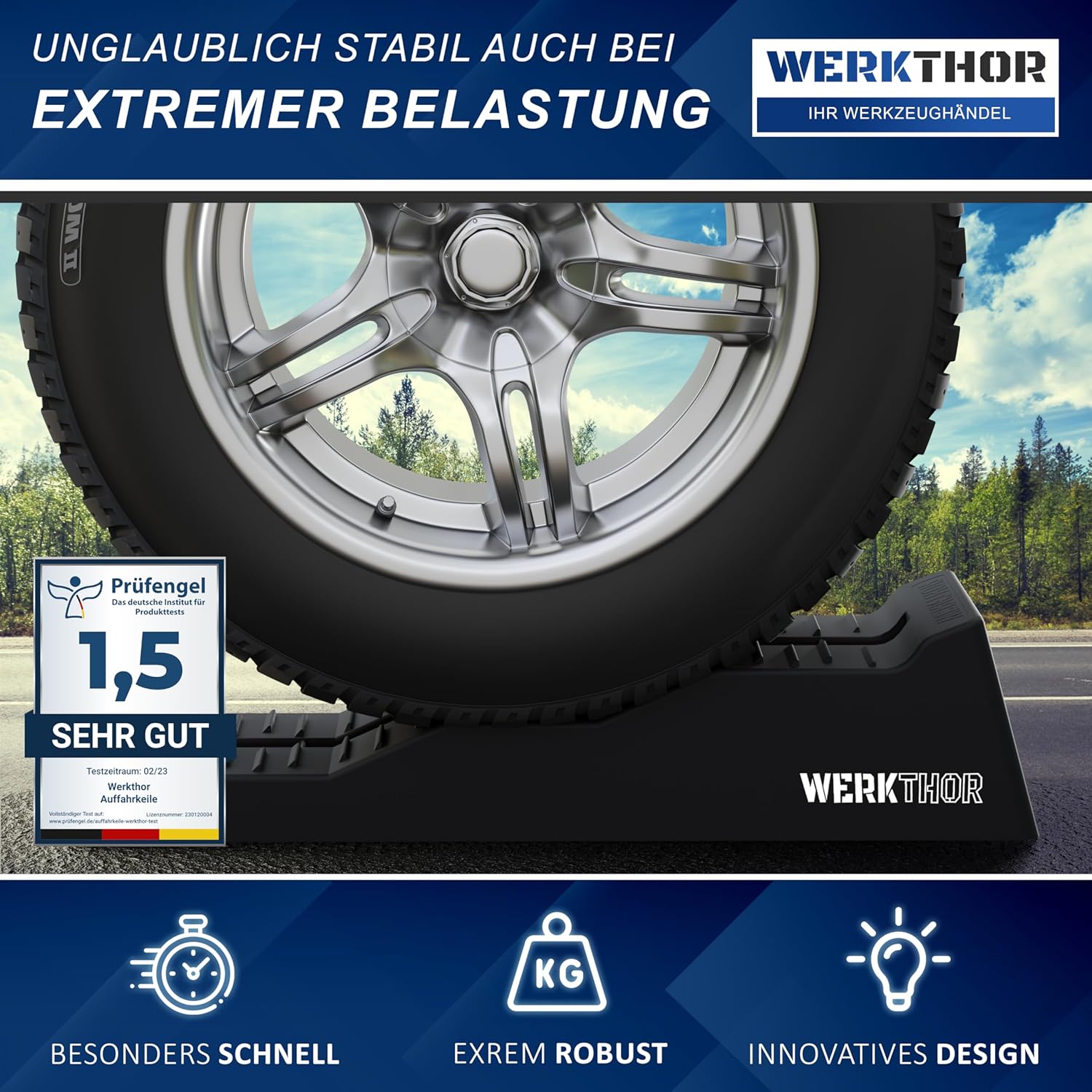 WERKTHOR Auffahrkeile 2er Set Schwarz mit Tasche | Wohnmobil & Wohnwagen & VAN von WERKTHOR WERKTHOR Auffahrkeile 2er Set Schwarz mit Tasche | Wohnmobil & Wohnwagen & VAN von WERKTHOR